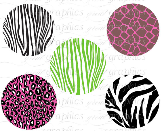 570x456 Animal Print Circle Clip Art Digital Clipart Circle Tags Set
