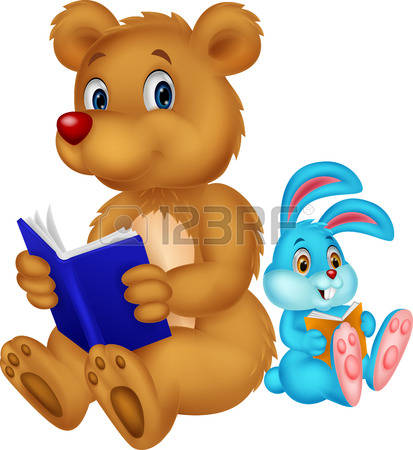 413x450 Bear Cub Clipart Animal Reading