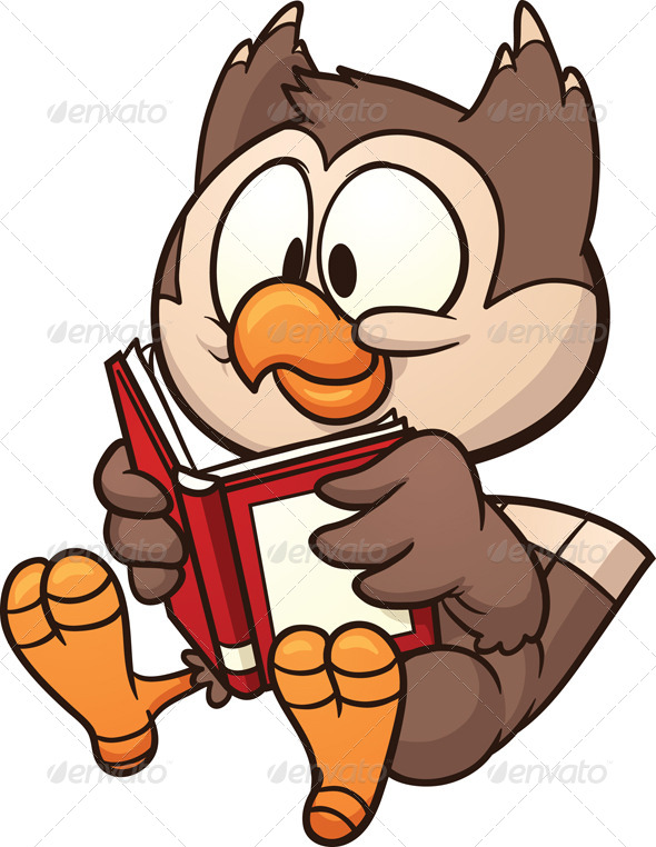 590x762 Cute Animal Reading Clipart
