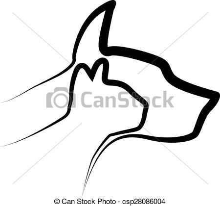 450x420 81 Best Cat And Dogs Vector Silhouettes Images