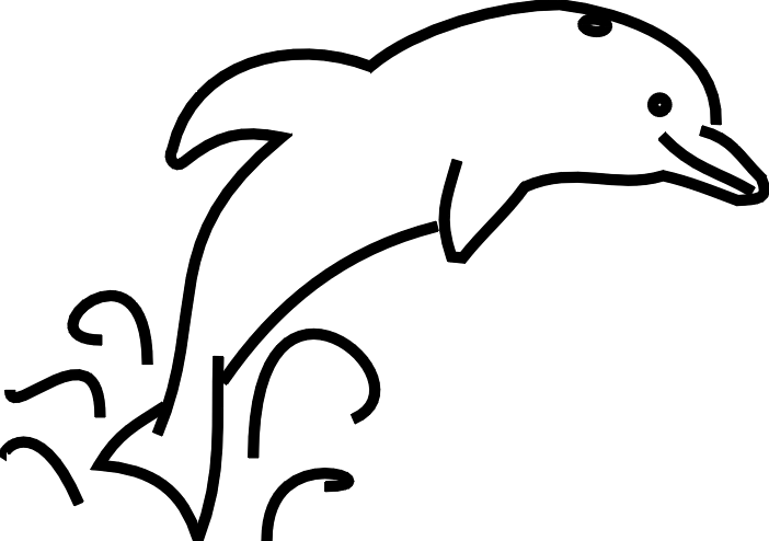 702x494 Dolphins Clipart Black And White