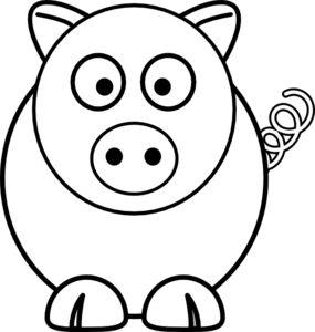 285x300 Pig Clipart Black And White
