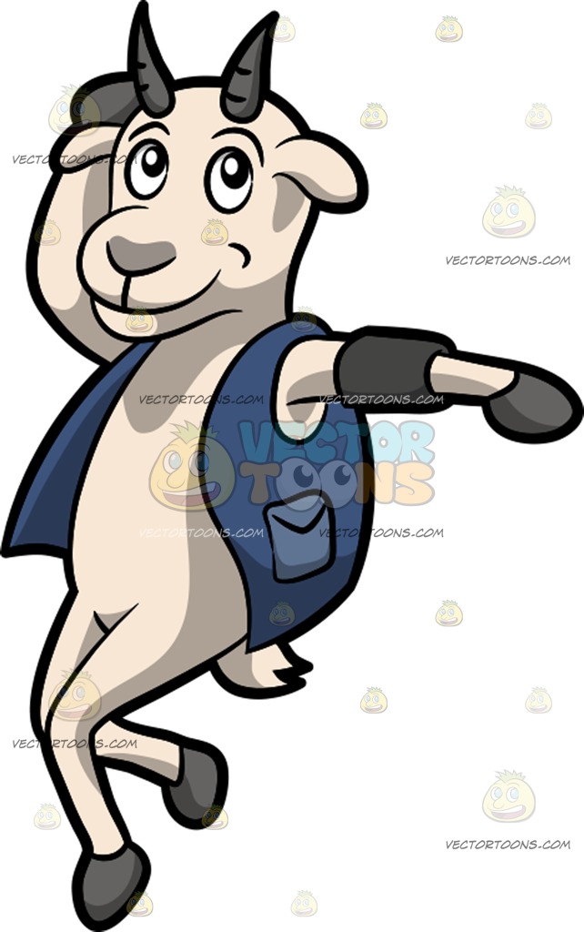 642x1024 A Dancing Goat Cartoon Clipart