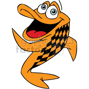 300x300 Royalty Free A Orange And Black Fish Dancing 377293 Vector Clip