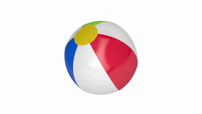 852x480 Seamless Loop Beachball Animation 1. Alpha Matte, Isolated
