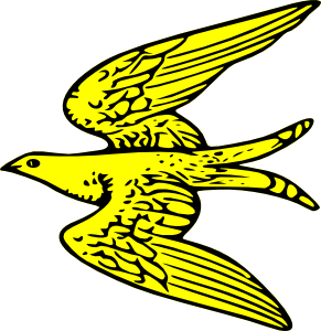 291x300 Flying Yellow Bird Clip Art