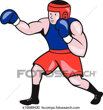 437x470 Clipart Of Amateur Boxer Boxing Cartoon K19589430