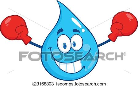 450x284 Clipart Of Water Drop With Boxing Gloves K23168803