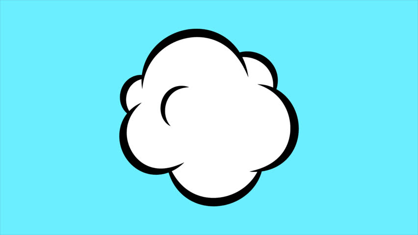 852x480 Cartoon Pop Art Clouds Animation Frame. Hd Motion Design On Yellow