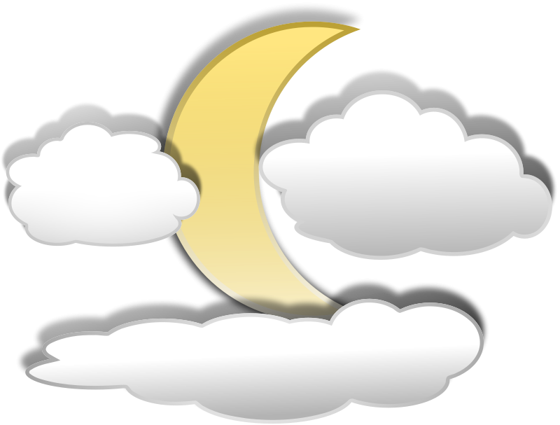 800x607 Free Moon With Clouds Clip Art