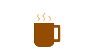 320x180 Coffee Cup Flat Icon Motion Background