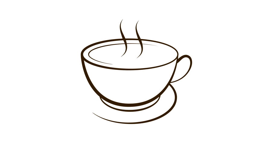 852x480 Hot Coffee Cup Beverage Drink Icon 4k Animation Background Stock