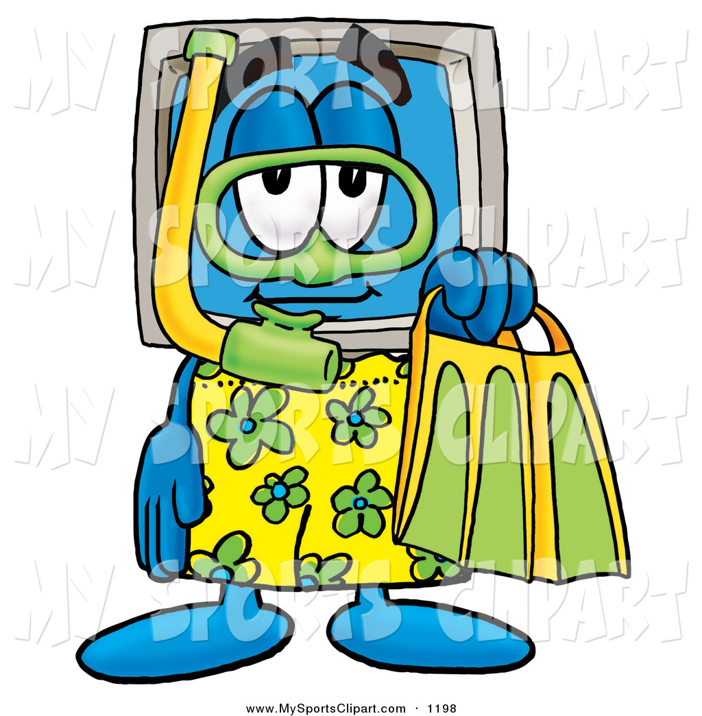 1024x1044 Animated Computer Clip Art 454170 Reen And Yellow Snorkel Gear By
