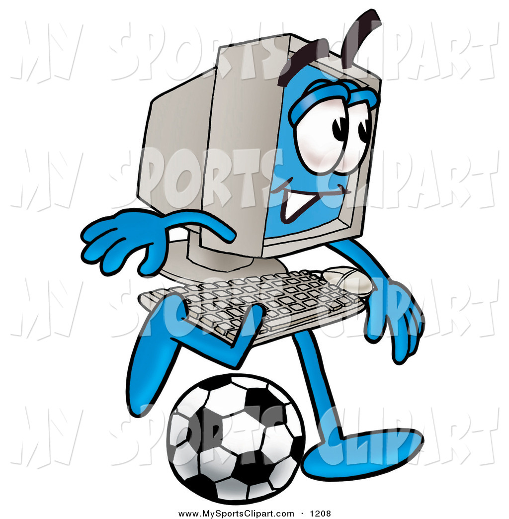 1024x1044 Sports Clip Art Of A Sporty Desktop Computer Mascot Cartoon