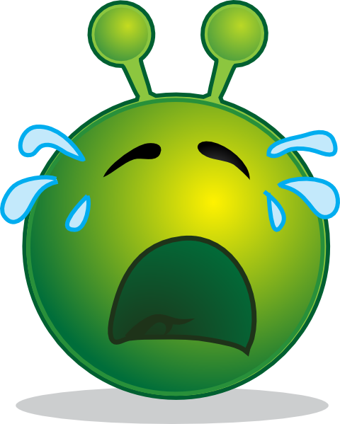 480x599 Smiley Green Alien Cry Clip Art