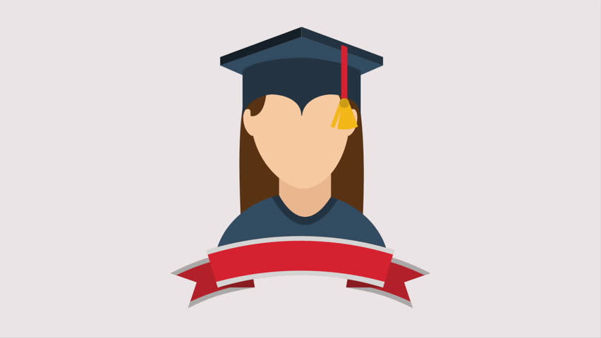 852x480 Education. Word Collage On White Background. Animation