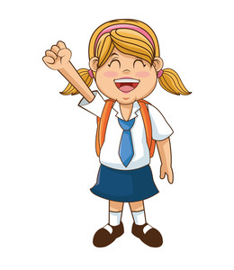 260x300 School Students Cartoon With Back To School Texts Royalty Free