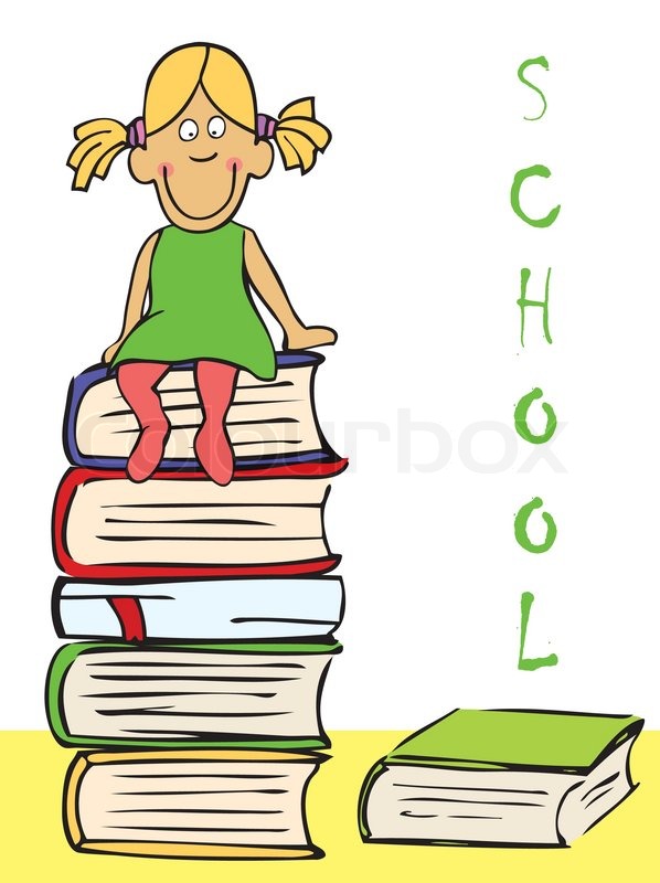 598x800 Animated, Studying, Girl Stock Vector Colourbox