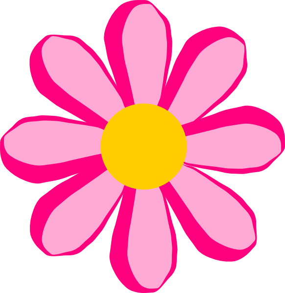 582x599 Pink Flower 2 Clip Art