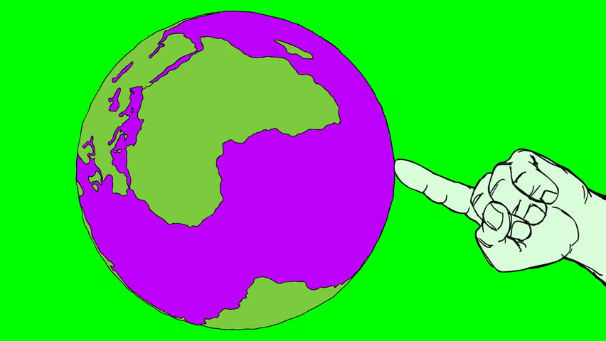 852x480 Animated Globes 2d Drawn Animated Globe.last 72 Frames Seamless