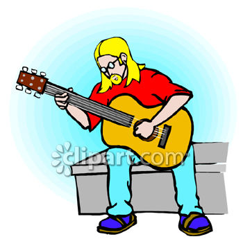 350x345 Hippy Guy Playing An Acoustic Guitar