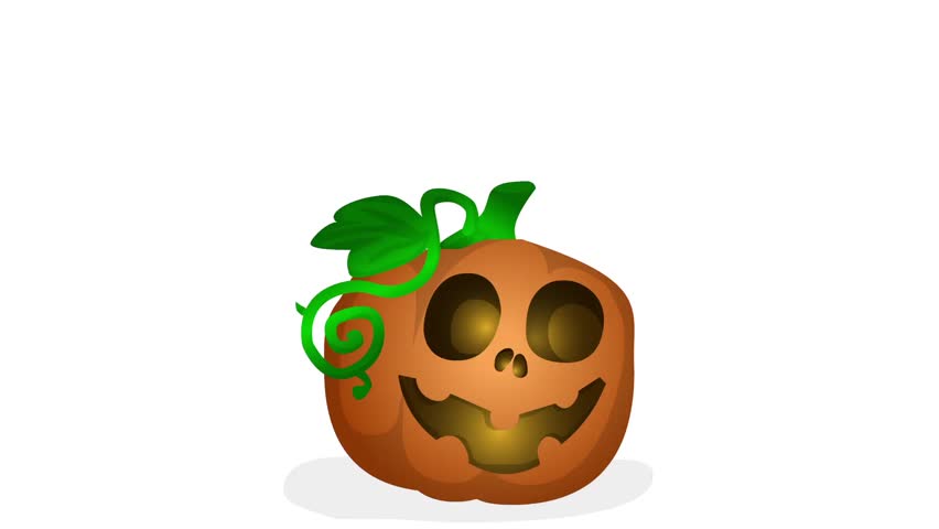 852x480 Animated Halloween Pumkin Clip Green Screen Video Footage Stock
