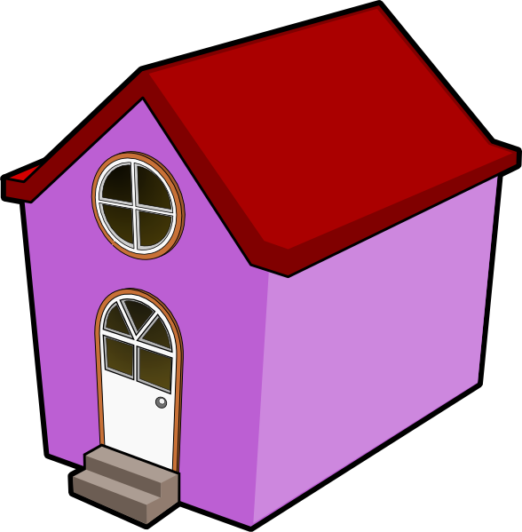 588x599 Bigredsmile A Little Purple House Clip Art