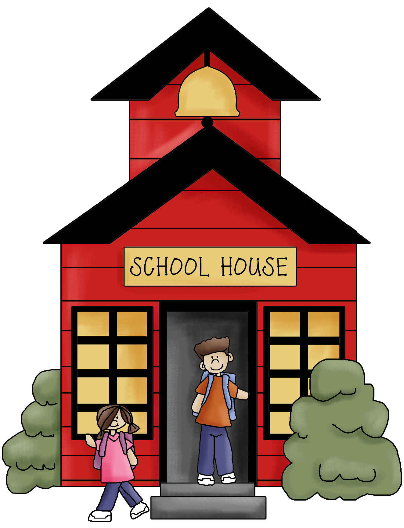 1324x1732 Clipart Of School House