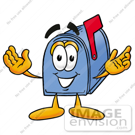 450x450 Clip Art Graphic Of A Blue Snail Mailbox Cartoon Character