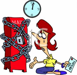 300x292 Clipart Of A Procrastinator Crying Beside A Locked Mailbox