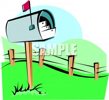 350x323 Royalty Free Clip Art Image Letters Going Out In A Country Mailbox
