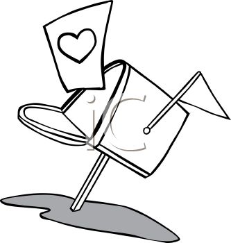 333x350 Royalty Free Clip Art Image Love Letter Or Valentines Going Into