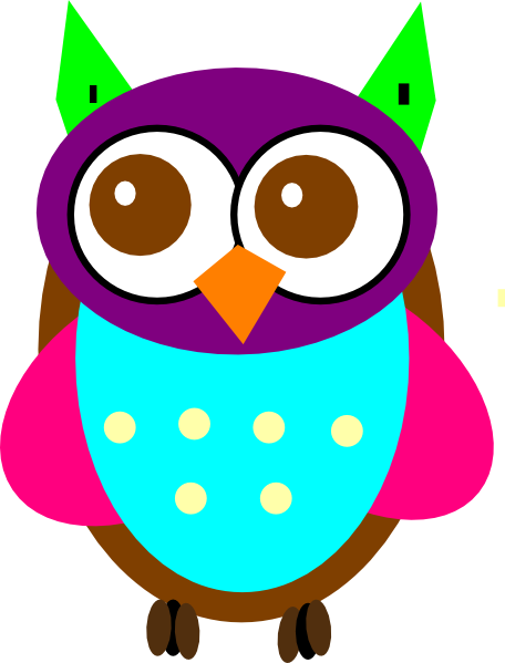 456x599 Colorful Baby Owl Clip Art