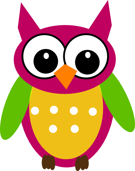 474x598 Purple Green Owl Clipart
