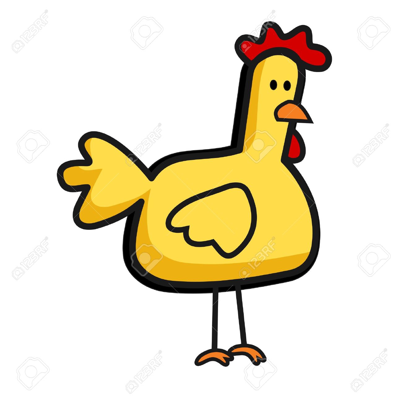 1300x1300 Daft Chicken Cartoon 01 Royalty Free Cliparts, Vectors, And Stock