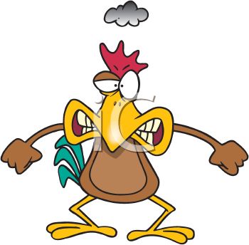 350x344 Picture Of An Angry Cartoon Chicken Holding His Arms Out In Anger