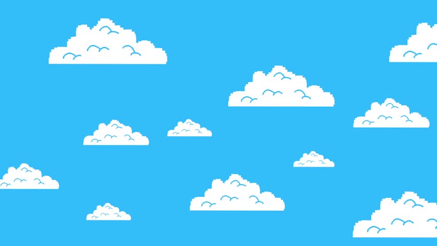 852x480 Stylized Animation Of Sky With Rotating Sun And Moving Clouds