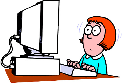 419x285 Frustrated Person On Computer Animated Clipart