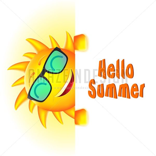 600x600 Animated Sun With Hello Summer