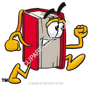 300x285 Clipart Cartoon Book Character Running Fast