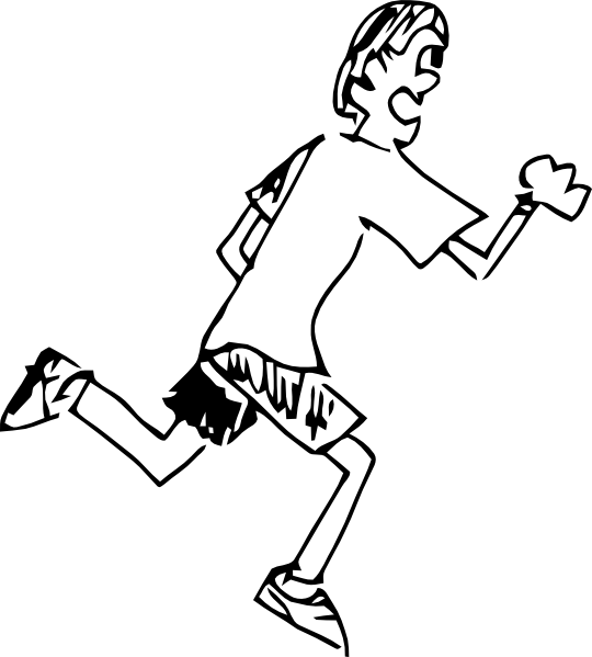 540x599 Running Boy Clip Art