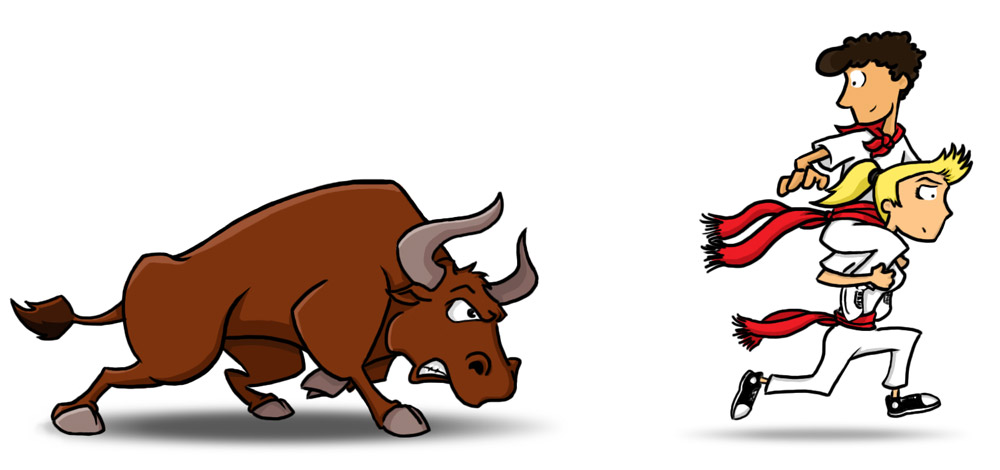 1000x470 Bulls Clipart Animated