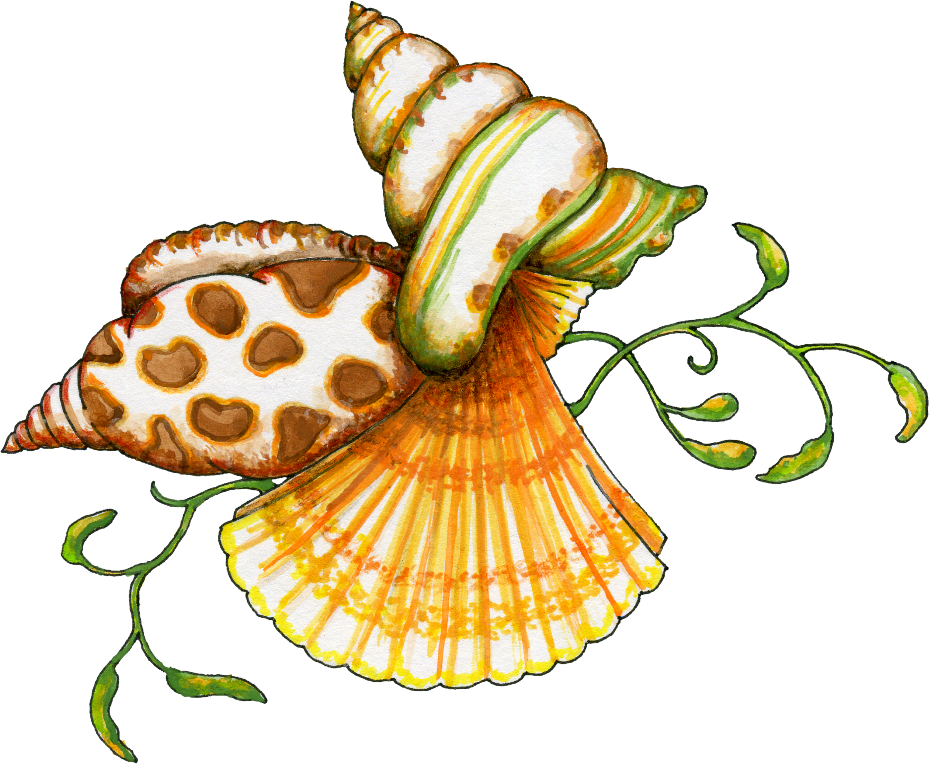 1873x1541 Flamingo Clipart Sea Shell