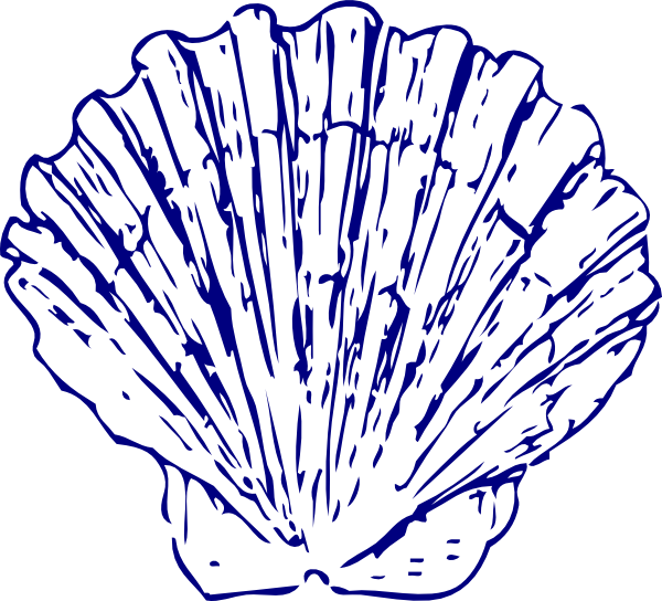 600x544 Blue Seashell Sand Clip Art