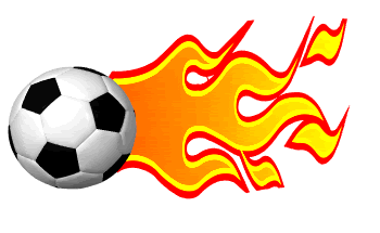 350x215 Flaming Soccer Ball Clipart