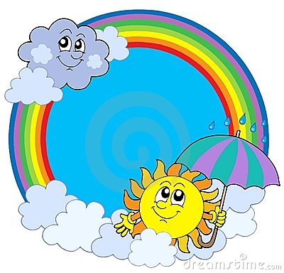 400x384 Sun Cloud Rainbow Clipart
