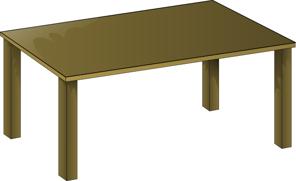 600x366 Wooden Table Clip Art