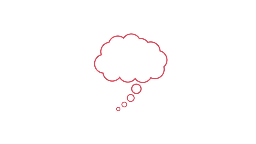 852x480 Thought Bubble With Colors Changing. Animated Icon With Copy Space