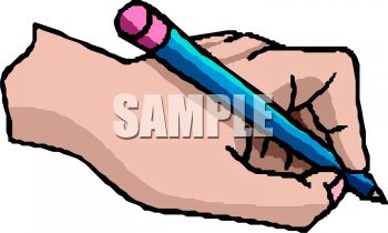350x210 Royalty Free Clipart Image Hand Writing With A Pencil
