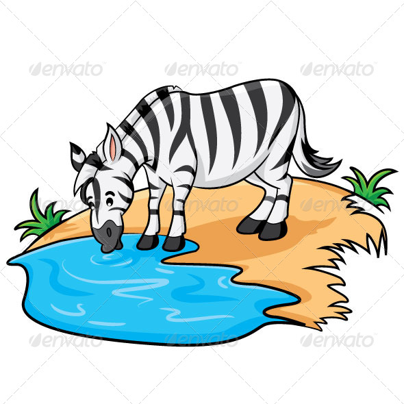 590x590 Zebra Clipart Drinking Water
